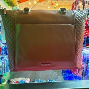 Vera Bradley brown leather classic mocha Carryall small tote
